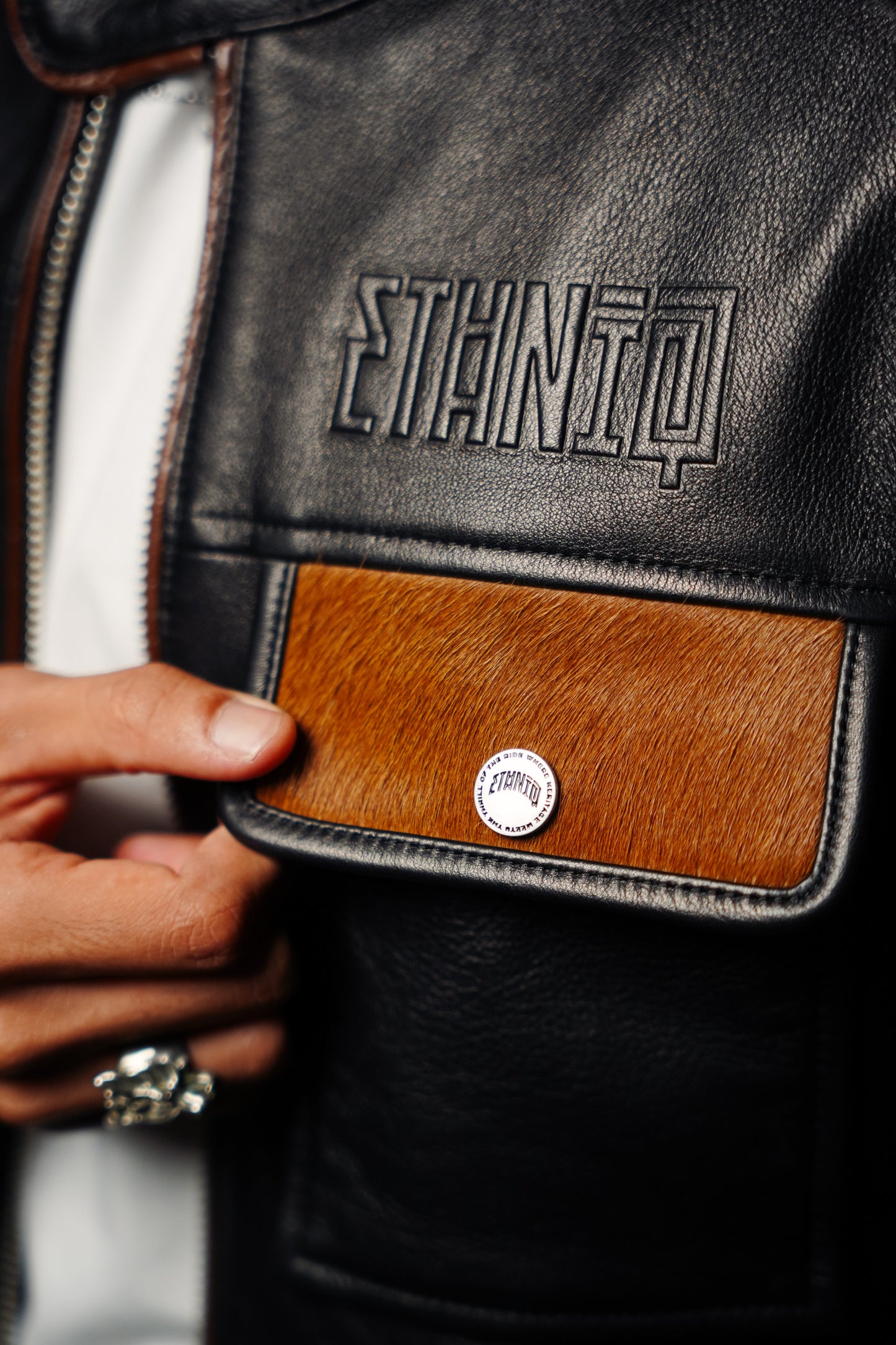 ETHNiQ Premium Leather Motorcycle Jacket with Custom Embroidery (PRE-ORDER AVAILABLE)